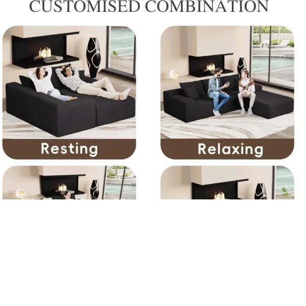 106&Prime; Modular Cloud Sectional Sofa &ndash; L‑Shape with Chaise Deep Seat Modern Couch for Living Room | Customized