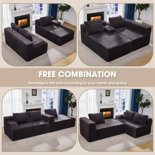 Cloud Modular Sectional Sofa Couch L-Shape Memory Foam Oversize Chaise Living Room Furniture Set Customized