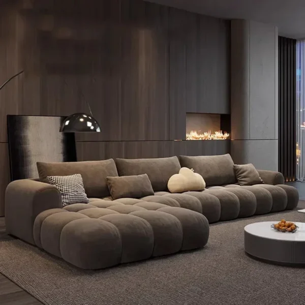 Relaxing Fancy Sofa Cheap Stretch Brown Floor Recliner Sofa Puffs Sectional Juego De Muebles Para Sala Living Room Furniture 