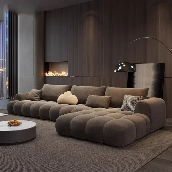 Relaxing Fancy Sofa Cheap Stretch Brown Floor Recliner Sofa Puffs Sectional Juego De Muebles Para Sala Living Room Furniture 