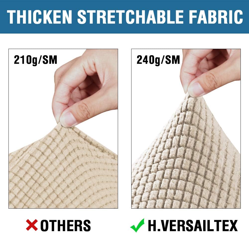  4 Piece Stretch Sofa Covers for 3 Cushion Couch Covers for Living Room Furniture Slipcovers (Base Cover Plus 3 Seat Cushion Covers) Upgraded Thicker Jacquard Fabric (Sofa, Loden Frost)